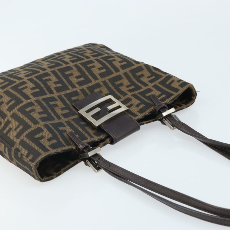【日本直送】FENDI Zucca帆布手提包 棕色/黑色 正品 BAZ212A-5