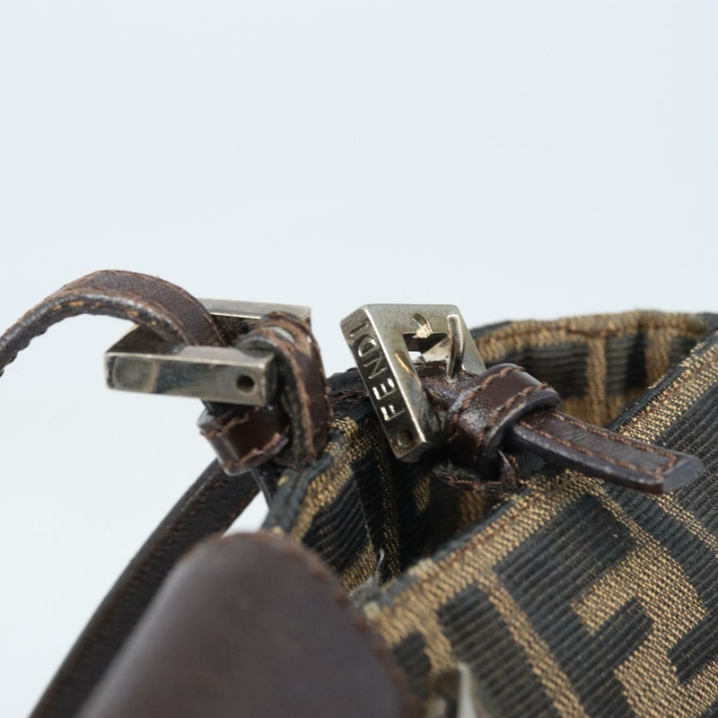 【日本直送】FENDI Zucca帆布手提包 棕色/黑色 正品 BAZ212A-7