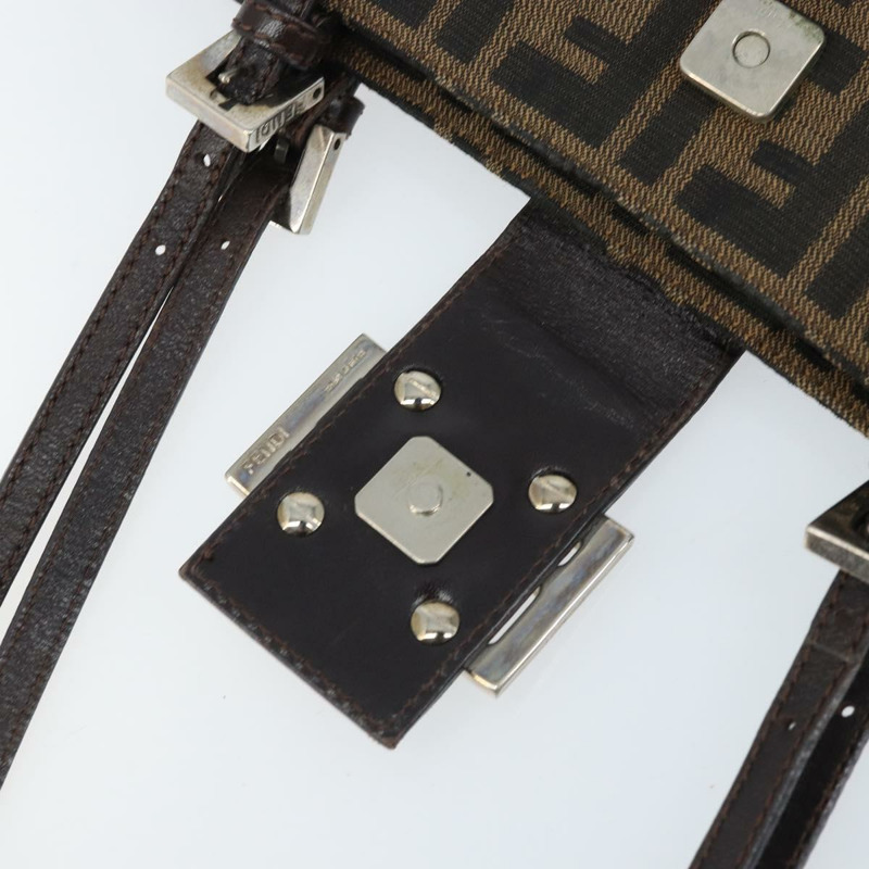 【日本直送】FENDI Zucca帆布手提包 棕色/黑色 正品 BAZ212A-8