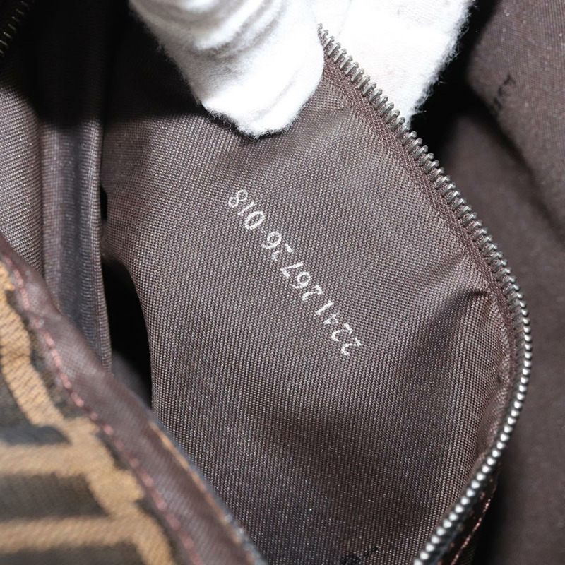 【日本直送】FENDI Zucca帆布手提包 棕色/黑色 正品 BAZ212A-10