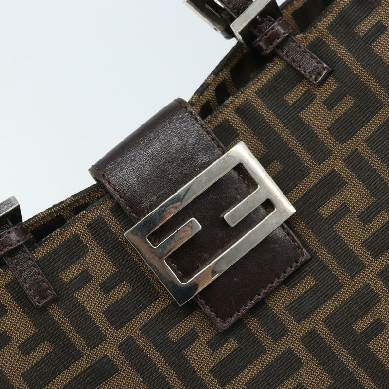【日本直送】FENDI Zucca帆布手提包 棕色/黑色 正品 BAZ212A-18