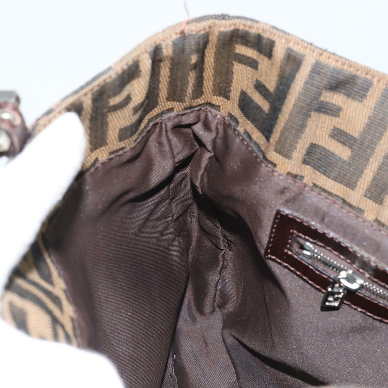 【日本直送】FENDI Zucca帆布手提包 棕色/黑色 正品 BAZ212A-21