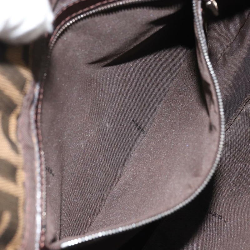 【日本直送】FENDI Zucca帆布手提包 棕色/黑色 正品 BAZ212A-23