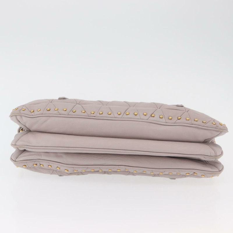 【日本直送】Miu Miu 鏈條單肩包 皮革 金色 紫色 灰色 正品 175512A-4