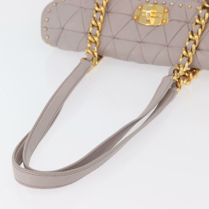 【日本直送】Miu Miu 鏈條單肩包 皮革 金色 紫色 灰色 正品 175512A-6