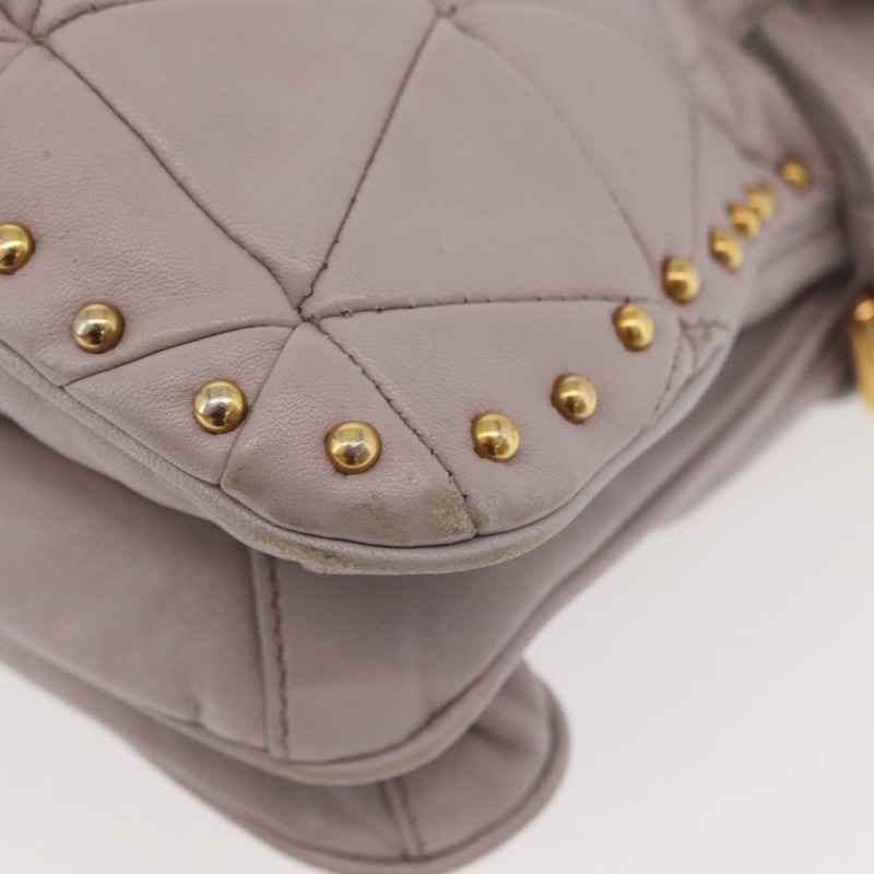 【日本直送】Miu Miu 鏈條單肩包 皮革 金色 紫色 灰色 正品 175512A-13