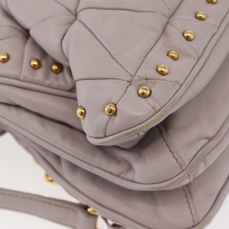 【日本直送】Miu Miu 鏈條單肩包 皮革 金色 紫色 灰色 正品 175512A-14