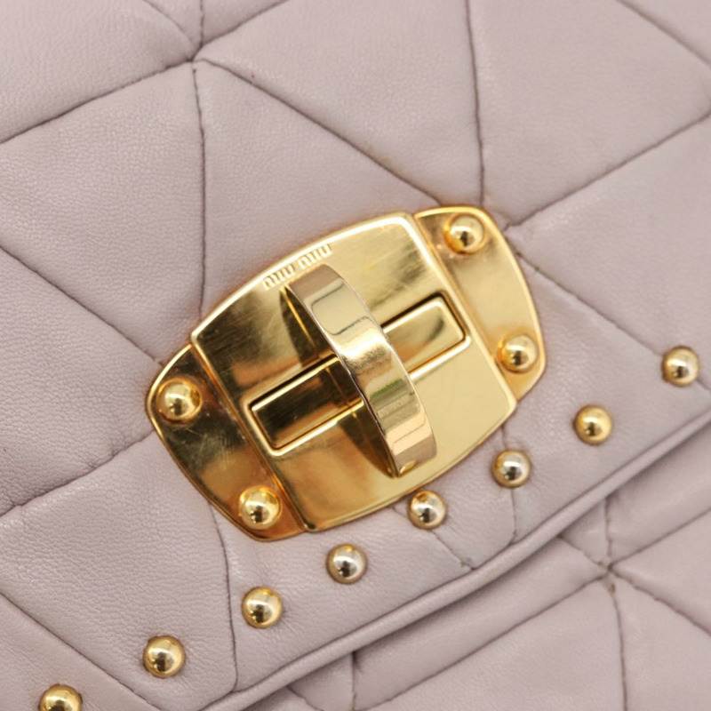 【日本直送】Miu Miu 鏈條單肩包 皮革 金色 紫色 灰色 正品 175512A-17