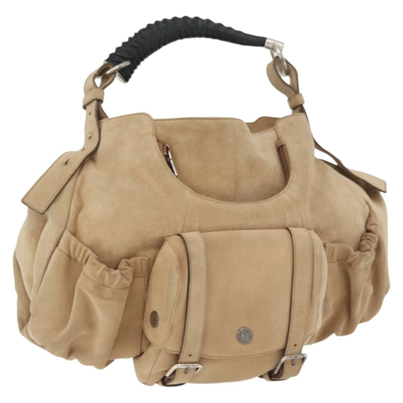 【日本直送】SAINT LAURENT Mombasa 單肩包 麂皮 米色 銀色 正品 175570A-0