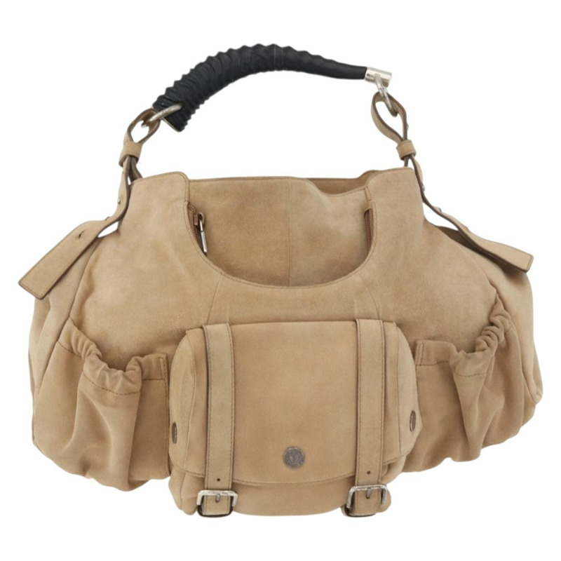 【日本直送】SAINT LAURENT Mombasa 單肩包 麂皮 米色 銀色 正品 175570A-1