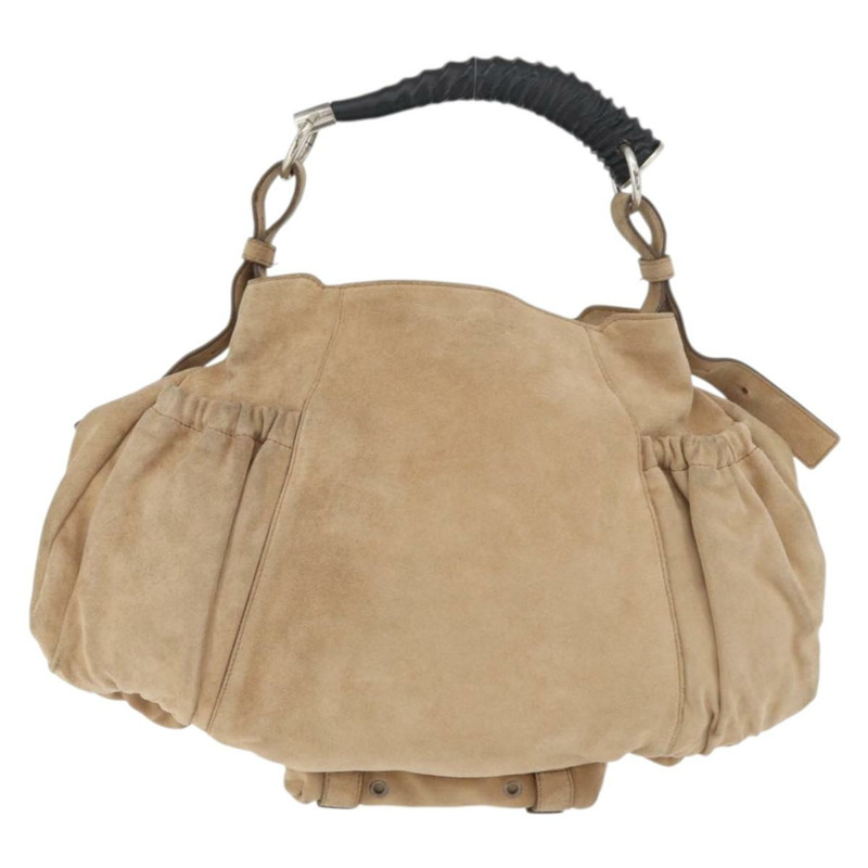 【日本直送】SAINT LAURENT Mombasa 單肩包 麂皮 米色 銀色 正品 175570A-2