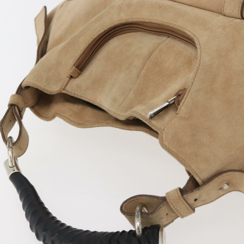 【日本直送】SAINT LAURENT Mombasa 單肩包 麂皮 米色 銀色 正品 175570A-5