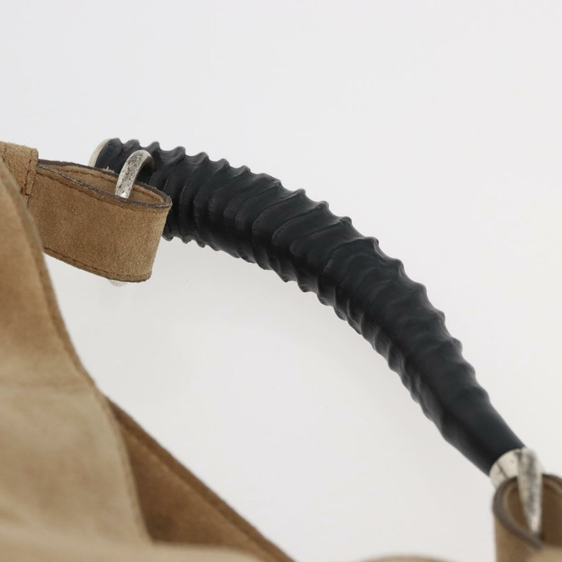 【日本直送】SAINT LAURENT Mombasa 單肩包 麂皮 米色 銀色 正品 175570A-7