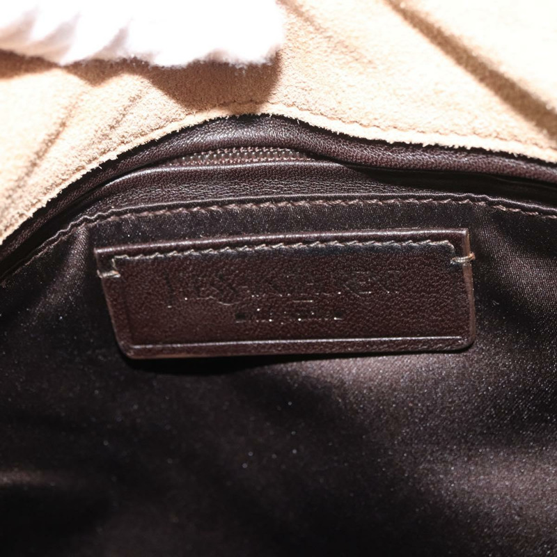 【日本直送】SAINT LAURENT Mombasa 單肩包 麂皮 米色 銀色 正品 175570A-15