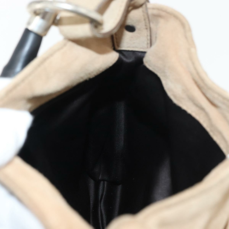 【日本直送】SAINT LAURENT Mombasa 單肩包 麂皮 米色 銀色 正品 175570A-17