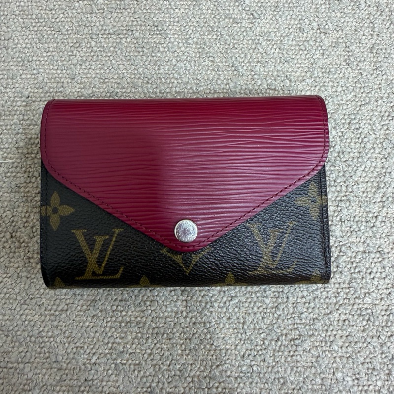 Louis Vuitton 路易威登老花拼水波紋三折錢夾 14年底長13.5cm  附件：盒-1