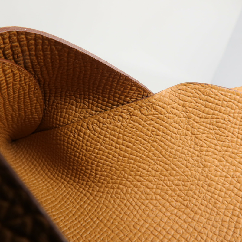 HERMES Epsom皮革Calvi Duo卡片套Gold-7