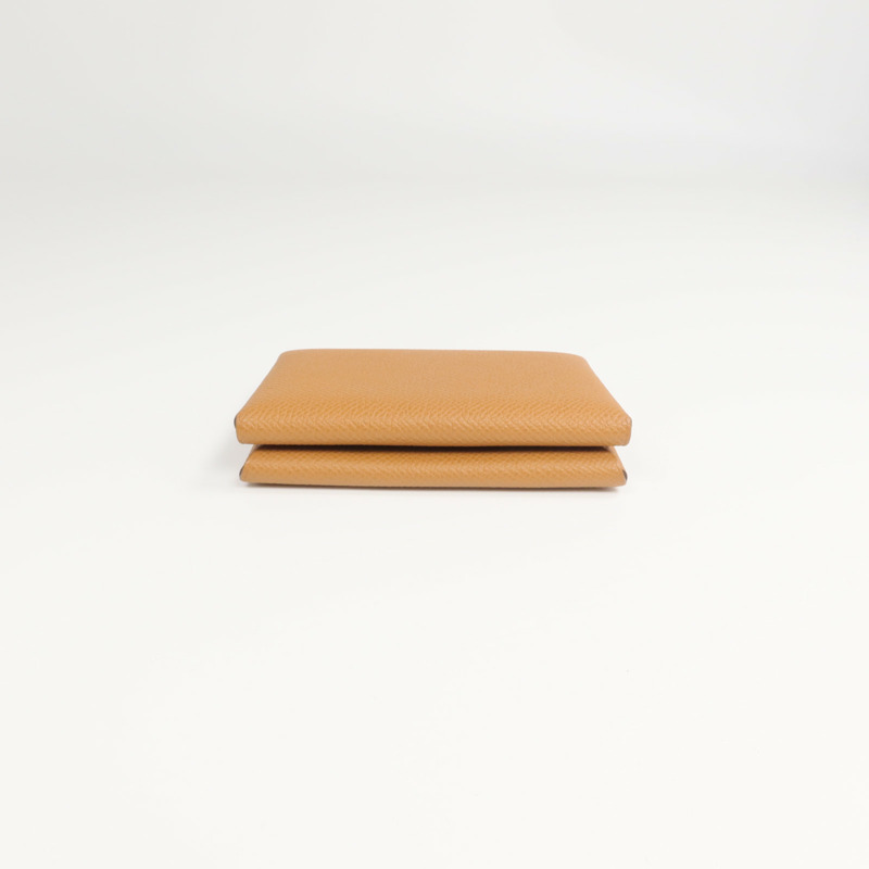 HERMES Epsom皮革Calvi Duo卡片套Gold-8
