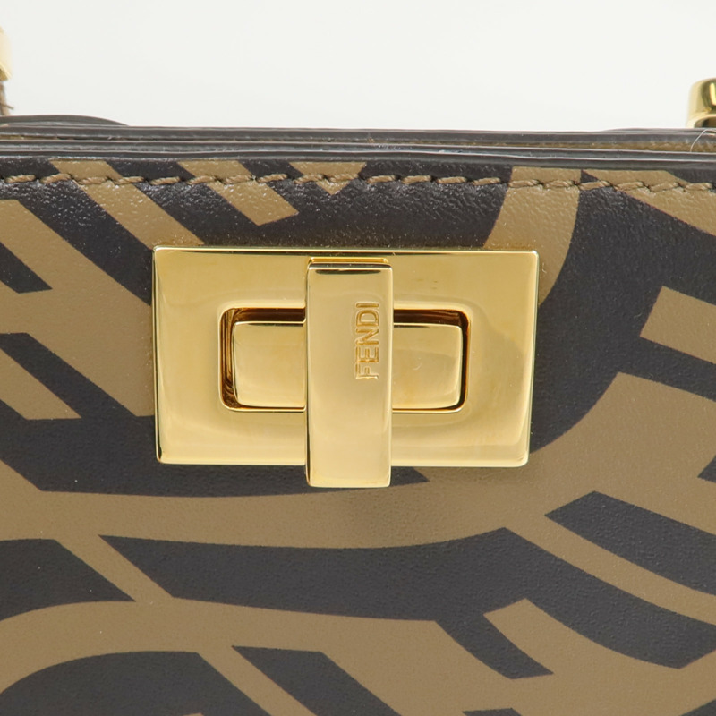 FENDI 牛皮皮革/塗層帆布Fendi Sarah Coleman Vertigo Peek-a-Phone手機袋-6
