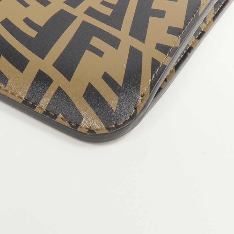 FENDI 牛皮皮革/塗層帆布Fendi Sarah Coleman Vertigo Peek-a-Phone手機袋-12