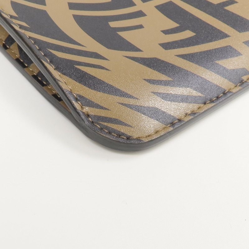 FENDI 牛皮皮革/塗層帆布Fendi Sarah Coleman Vertigo Peek-a-Phone手機袋-13