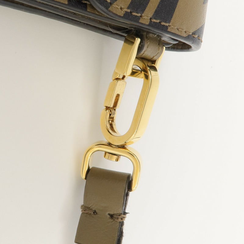 FENDI 牛皮皮革/塗層帆布Fendi Sarah Coleman Vertigo Peek-a-Phone手機袋-14