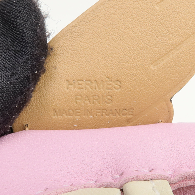 HERMES Milo/Swift皮革Rodeo Pegase PM掛飾Mauve Sylvestre/Chai/Craie-5