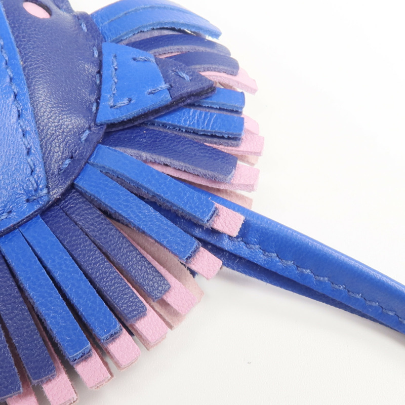 HERMES Milo皮革Geegee Savannah Charm掛飾Bleu Saphir/Bleu France/Mauve Sylvestre-5