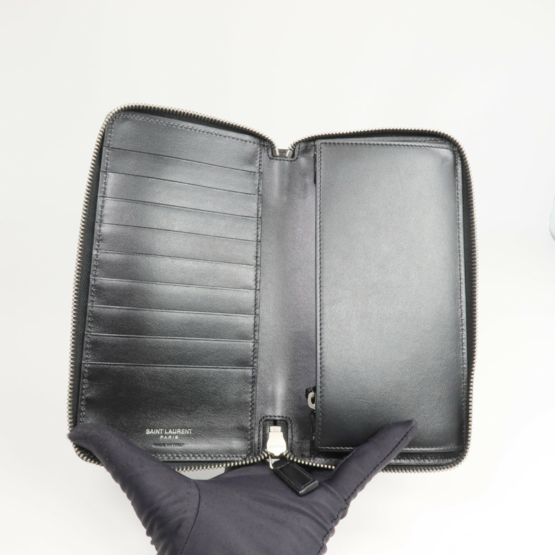 SAINT LAURENT 牛皮皮革Zipper Long Wallet長錢包-8