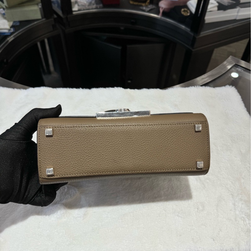 Moynat莫奈 rejane小號 大象灰銀扣 荔枝皮   附件：塵袋 肩帶-3