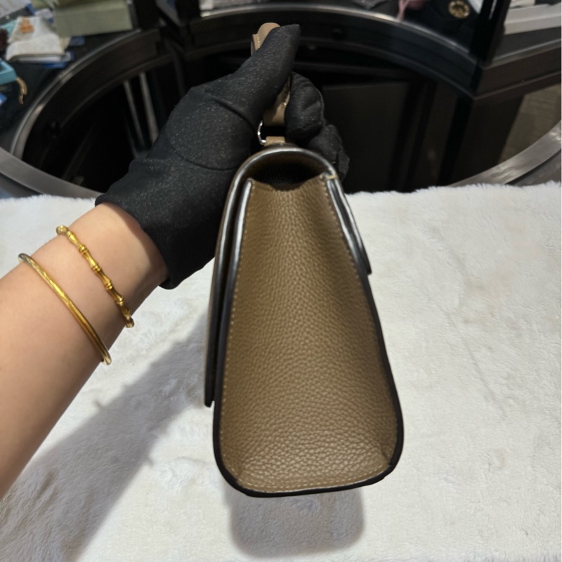 Moynat莫奈 rejane小號 大象灰銀扣 荔枝皮   附件：塵袋 肩帶-5