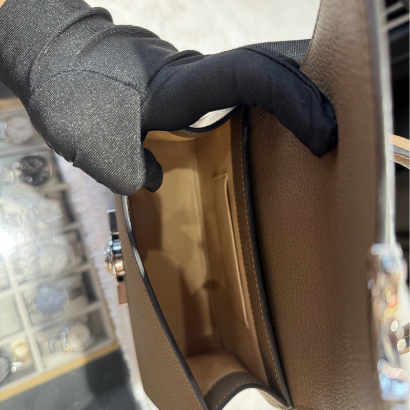 Moynat莫奈 rejane小號 大象灰銀扣 荔枝皮   附件：塵袋 肩帶-7