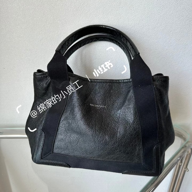 Balenciaga • 油臘牛皮拼帆布Navy Cabas 斜背包-1