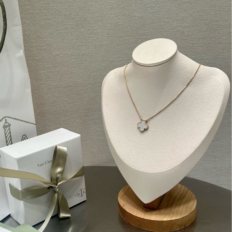 VCA Van Cleef & Arpels/梵克雅寶 Alhambra Vintage幸運四葉  白貝母 24 年-0