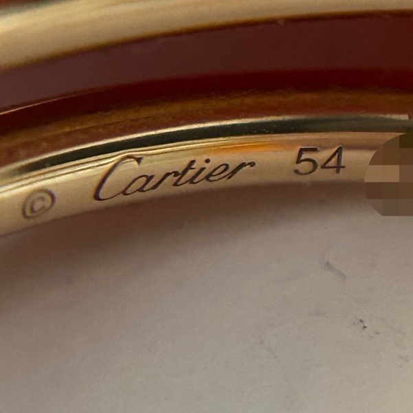 Cartier卡地亞 雙圈釘子戒指 54號 玫瑰金 頭尾鑽 配件 證書+盒-3