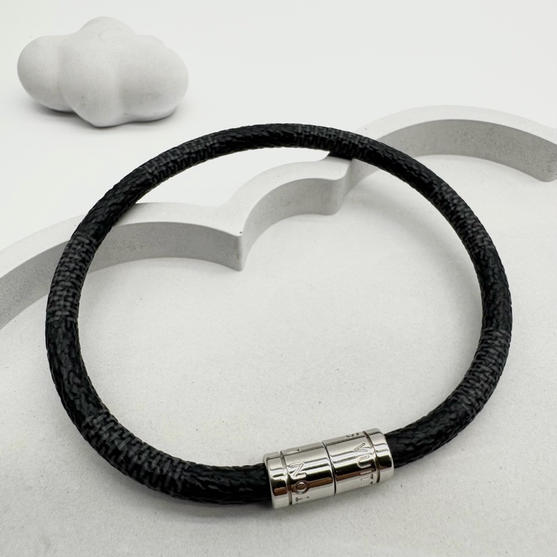 LOUIS VUITTON LV Damier Graphite Keep It 扣式手環-0