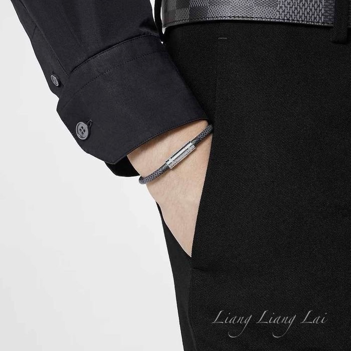 LOUIS VUITTON LV Damier Graphite Keep It 扣式手環-2