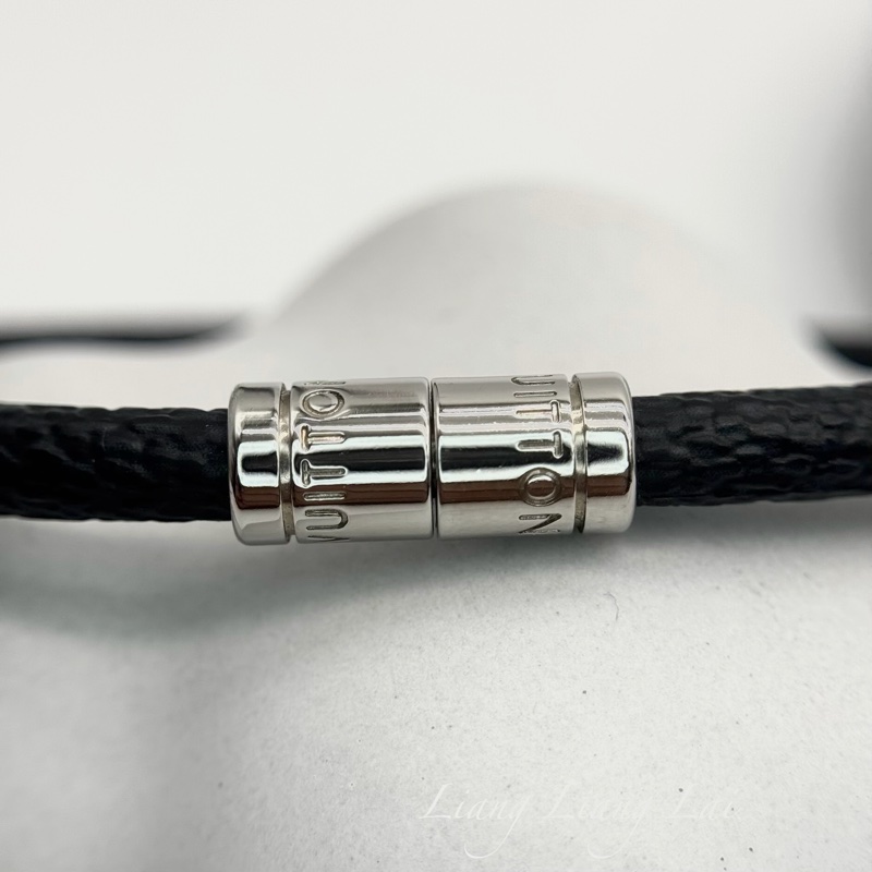 LOUIS VUITTON LV Damier Graphite Keep It 扣式手環-8