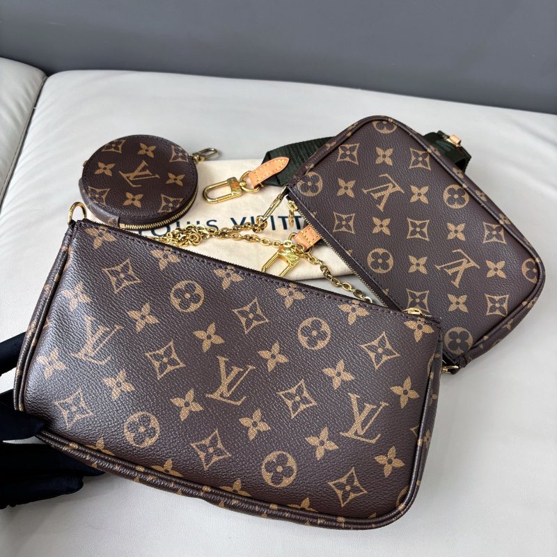 芯片款 路易威登/Louis Vuitton 綠肩帶老花五合一-1