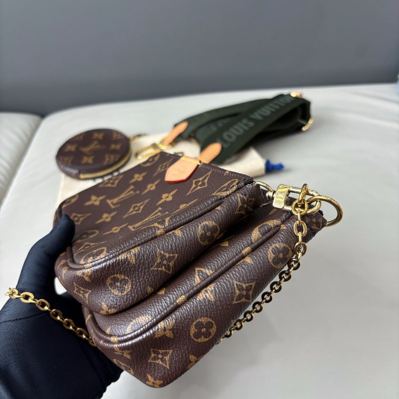 芯片款 路易威登/Louis Vuitton 綠肩帶老花五合一-3