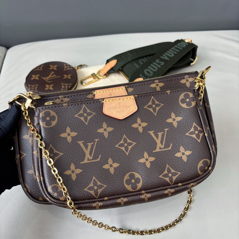 芯片款 路易威登/Louis Vuitton 綠肩帶老花五合一-5