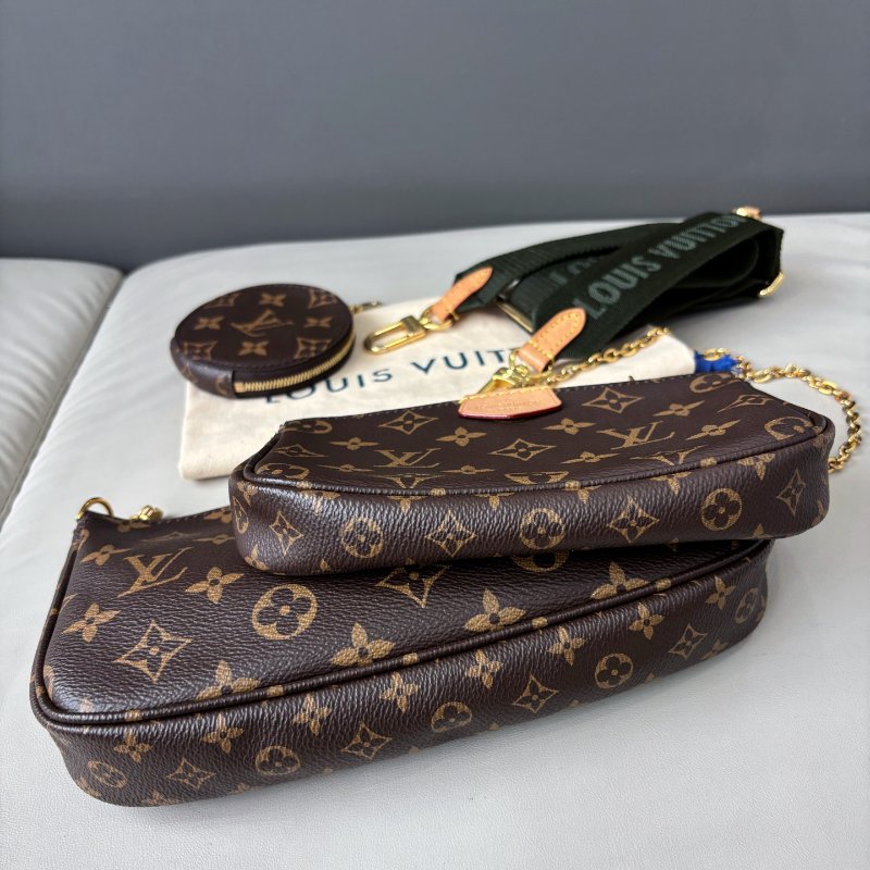 芯片款 路易威登/Louis Vuitton 綠肩帶老花五合一-7