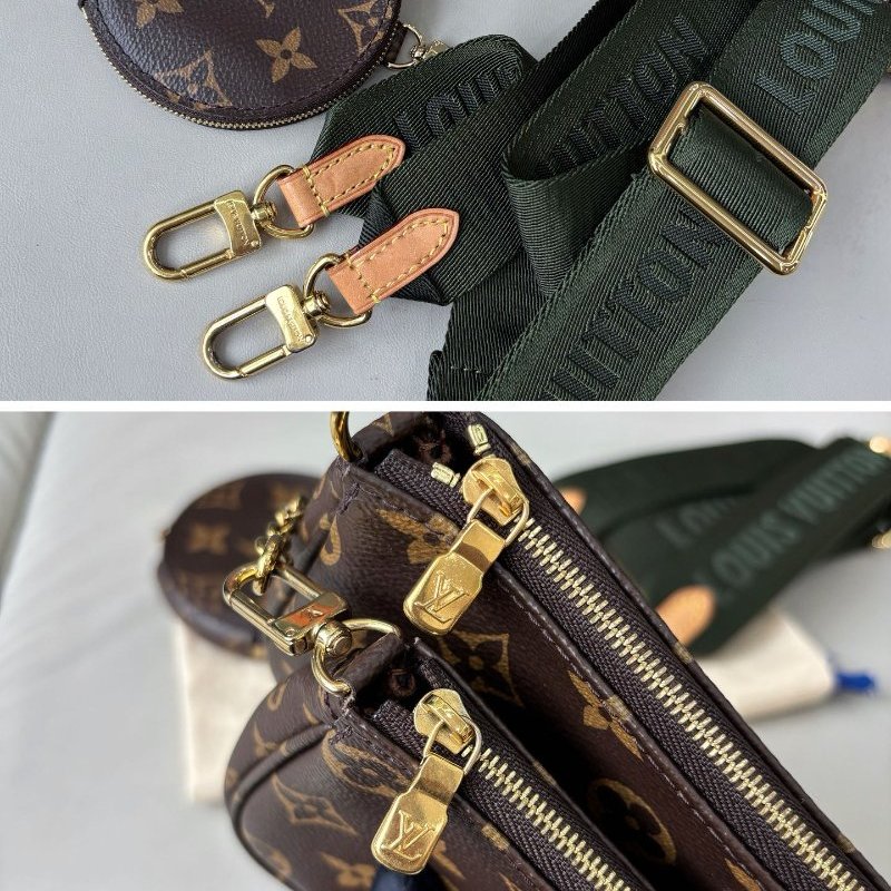 芯片款 路易威登/Louis Vuitton 綠肩帶老花五合一-9