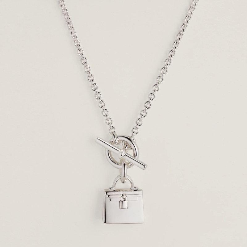 愛馬仕HERMES Kelly Amulettes  925銀 項鍊 女款 附件：內外盒 。-1
