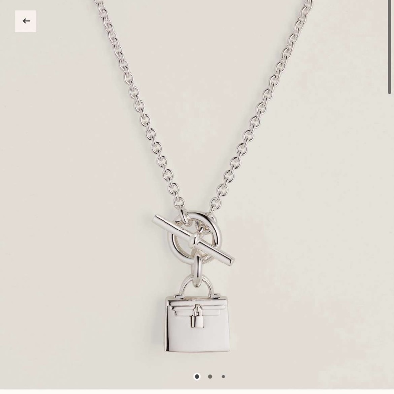 愛馬仕HERMES Kelly Amulettes  925銀 項鍊 女款 附件：內外盒 。-3