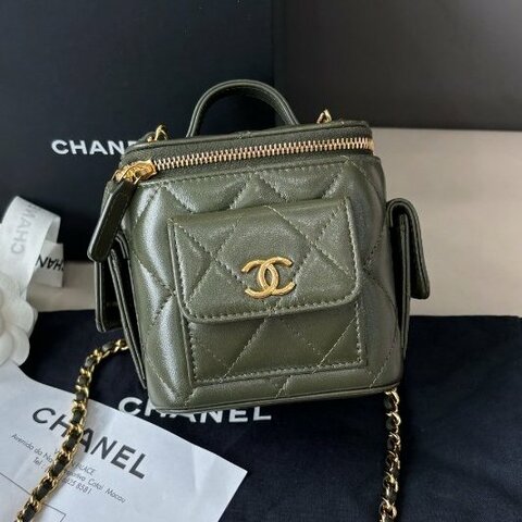 芯片款 香奈兒/Chanel 橄欖綠Cargo手柄盒子包
