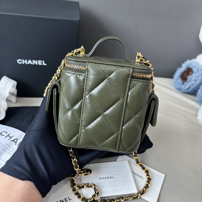 芯片款 香奈兒/Chanel 橄欖綠Cargo手柄盒子包-1