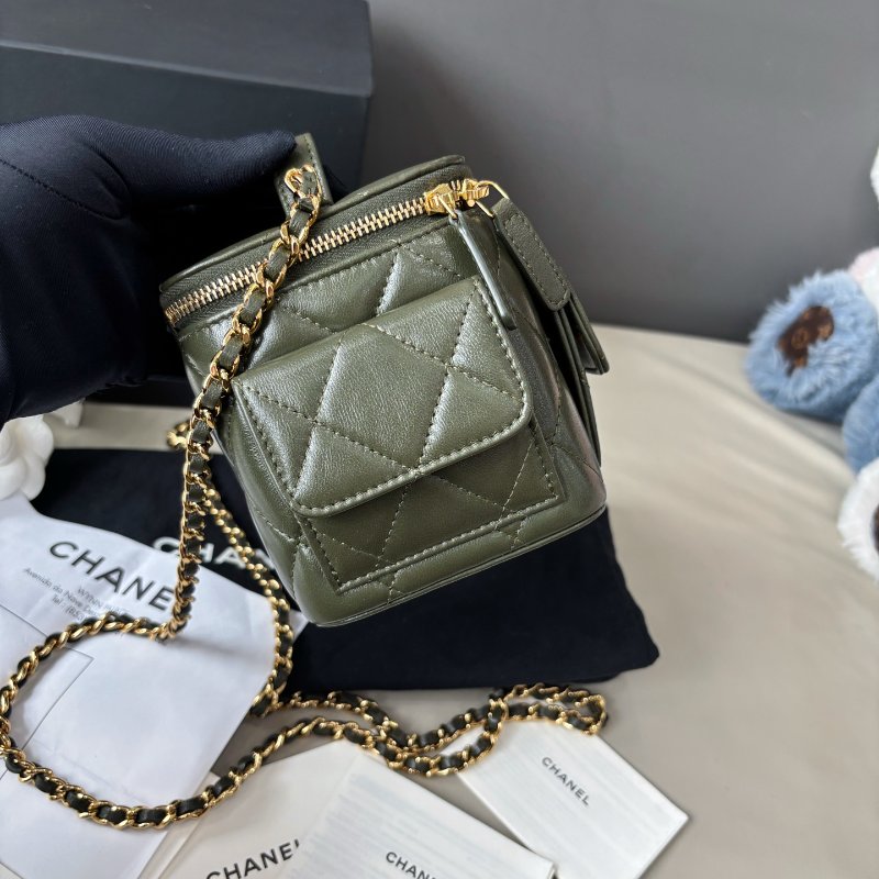 芯片款 香奈兒/Chanel 橄欖綠Cargo手柄盒子包-2
