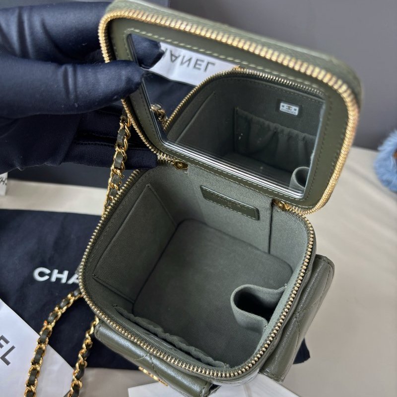 芯片款 香奈兒/Chanel 橄欖綠Cargo手柄盒子包-8