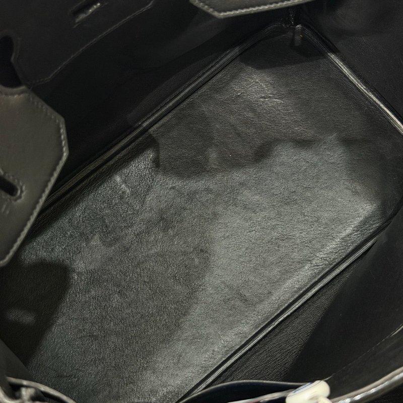 愛馬仕Birkin35 黑金 Evergrain皮 手提包-7